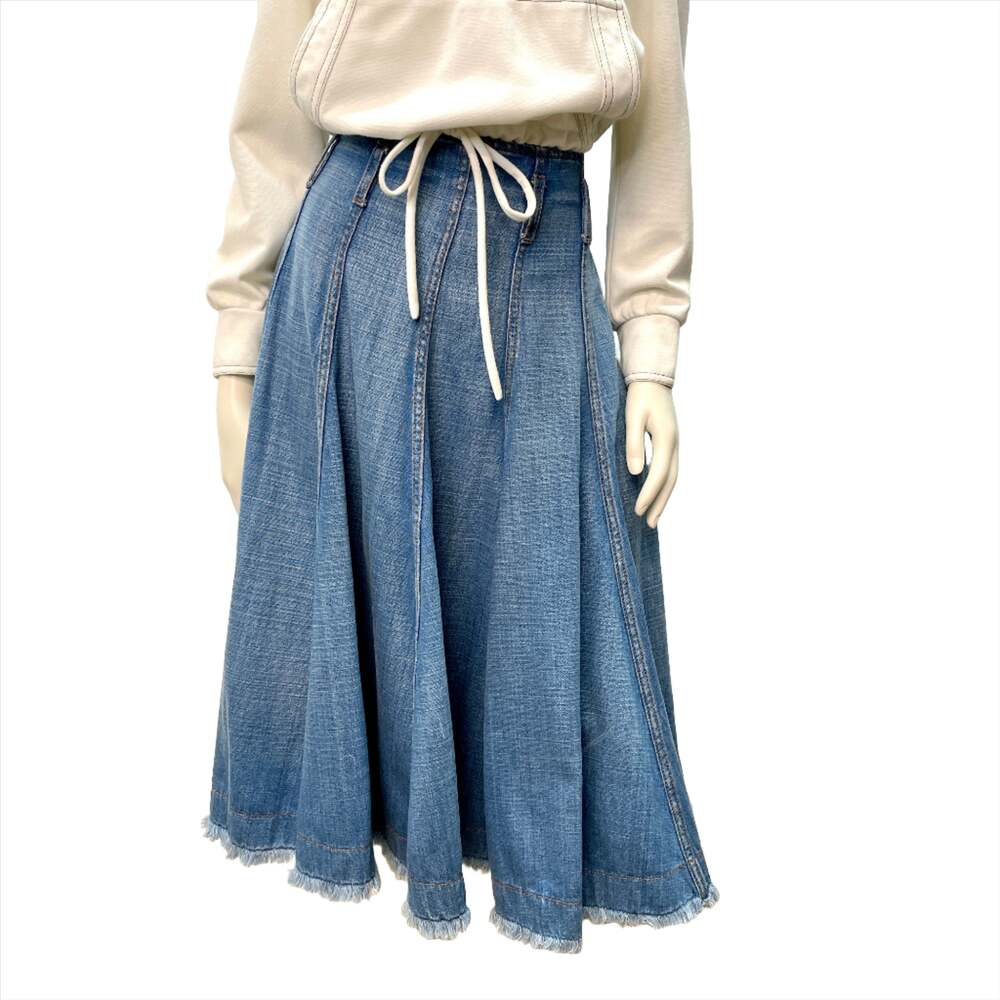 McQ By Alexander McQueen Vintage Designer Denim Paneled Skirt Made In Italy Size